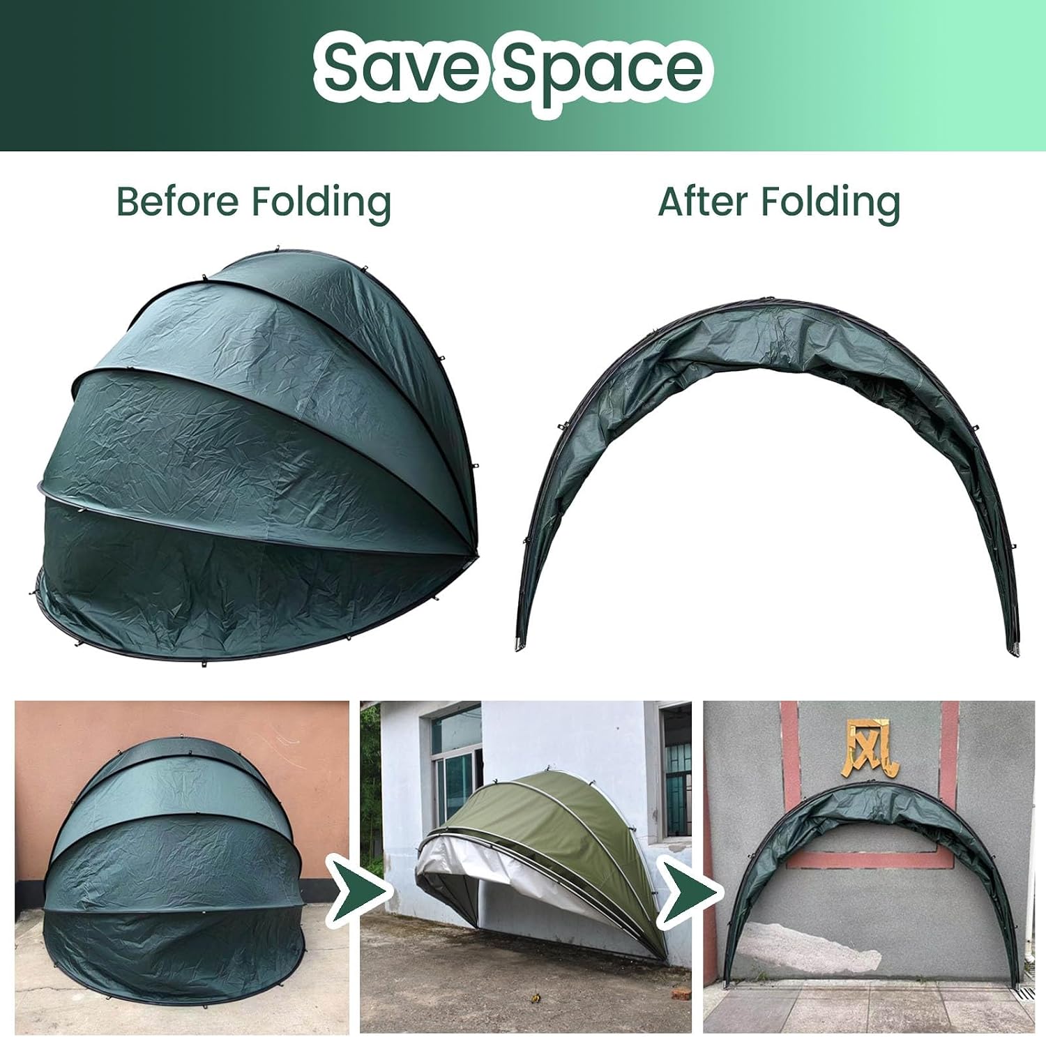 GENERIC Abri à Vélos Imperméable Pour 2 à 3 Vélos, Abri De Rangement Extérieur Portable, Grand Abri Pour Motos, Idéal Pour Les Outils De Jardin Et La Tondeuse à Gazon (Gris Clair)