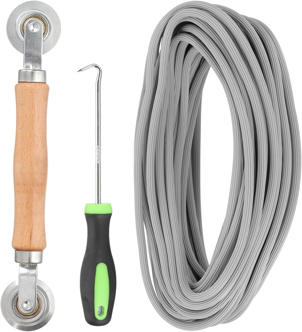  Sourcing Map Kit De Réparation D'écran, 0,5 Cm X 10 M, Cannelure De Moustiquaire Avec Outil à Rouleau Et Crochet De Retrait De Cannelure Pour Porte De Patio Et Fenêtre, Installation Et Remplacement
