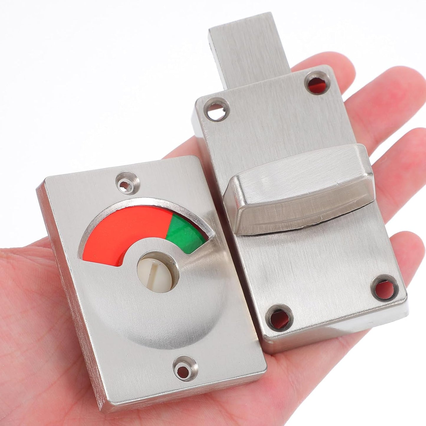  Ciieeo Serrure à Pêne Inoxydable Indicateur Rouge Et Vert Pour Toilettes Publiques Verrouillage De Porte Vacante/Occupée Loquet De Porte Pour Salle De Bain Accessoire De Quincaillerie