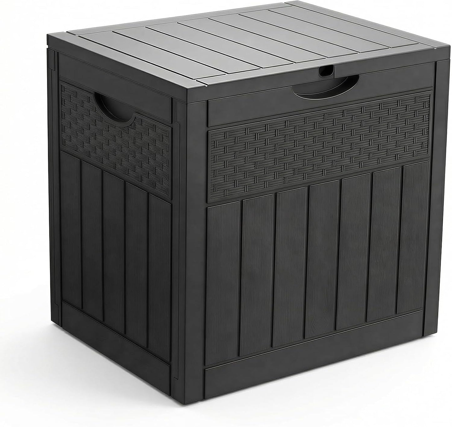  Vounot® Coffre De Rangement Extérieur 126L Boîte De Jardin Étanche Anti UV Couvercle Verrouillable Avec Poignées Encastrées 56 X 43 X 53 Cm Pour Jardin Terrasse Balcon Piscine Effet Polyrotin Marron