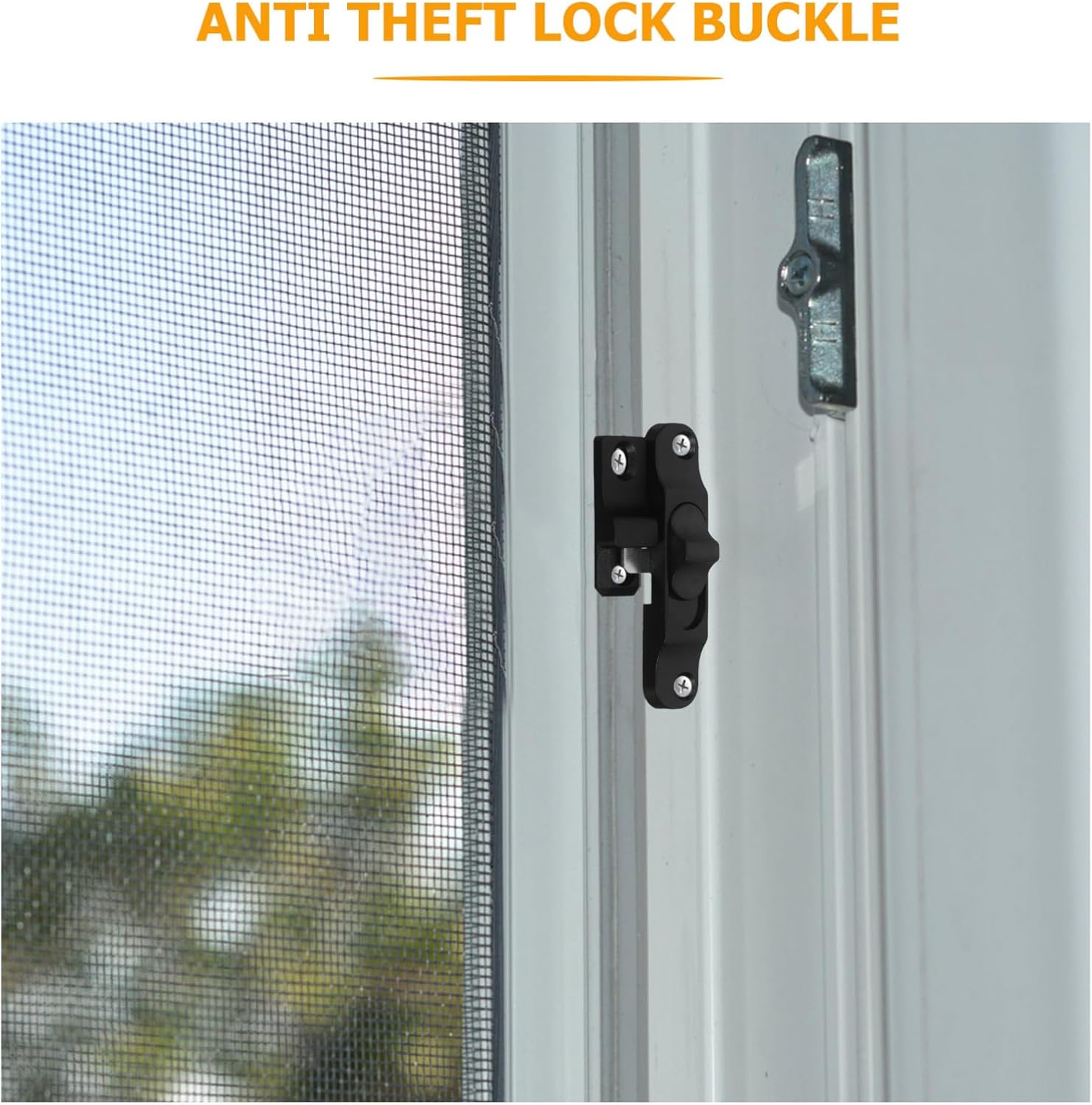  Angoily 2 Pièces Loquet De Sécurité Pour Porte Coulissante Verrou Plastique Pour Moustiquaire Et Fenêtre Verrouillage Anti-intrusion Pour Porte Patio Et Fenêtre Coulissante Facile à