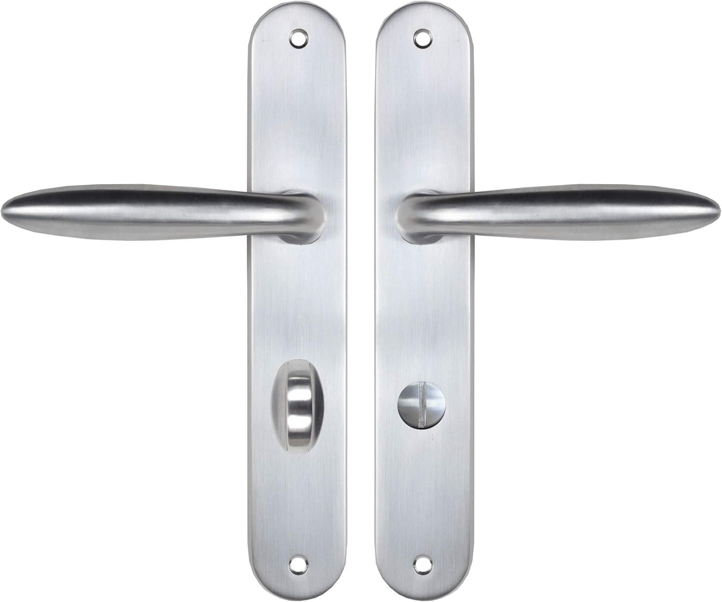  Bricard 984051 Ensemble Poignées Zamak Sur Plaque Esquisse Pour Porte D'Entrée (pour Cylindre Européen), Argent