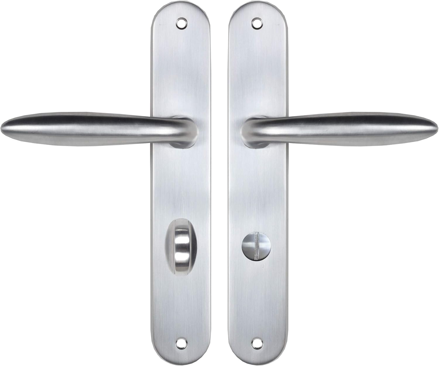  Bricard 984051 Ensemble Poignées Zamak Sur Plaque Esquisse Pour Porte D'Entrée (pour Cylindre Européen), Argent