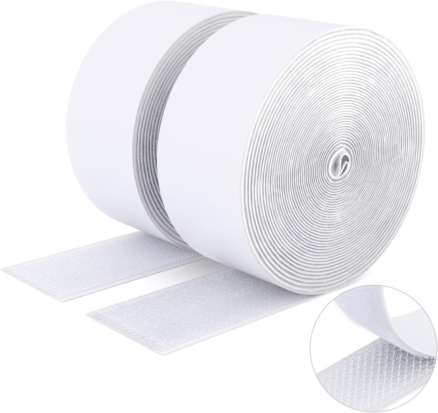  Ruban Adhésif Double Face à Crochets Et à Boucles, 50MM X 5M Ruban Adhésif Autocollant, Bandes Robustes, Ruban à Emboîtement Pour Cadres De Photos, Moustiquaires, Tapis, Bricolage - Noir