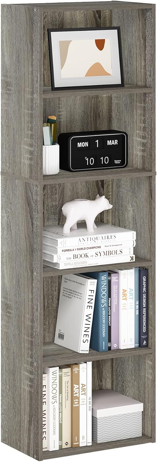  Furinno Luder Bibliothèque Etagère De Rangement Ouverte à 5 Cubes, Blanc/Vert