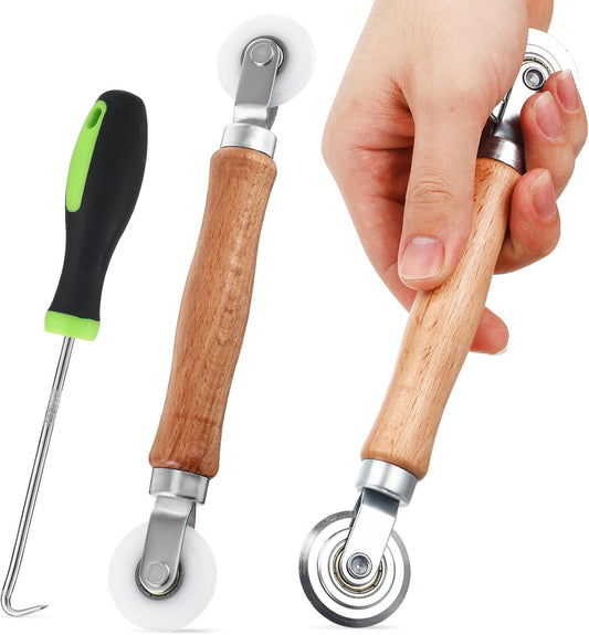  Artibetter Kit De Réparation Pour Moustiquaire Rouleau Ergonomique En Bois Et Métal, Outil à Rouleau Vert Pour Écrans De Porte Et Fenêtre, Accessoire Pratique Pour Boîte à Outils Maison