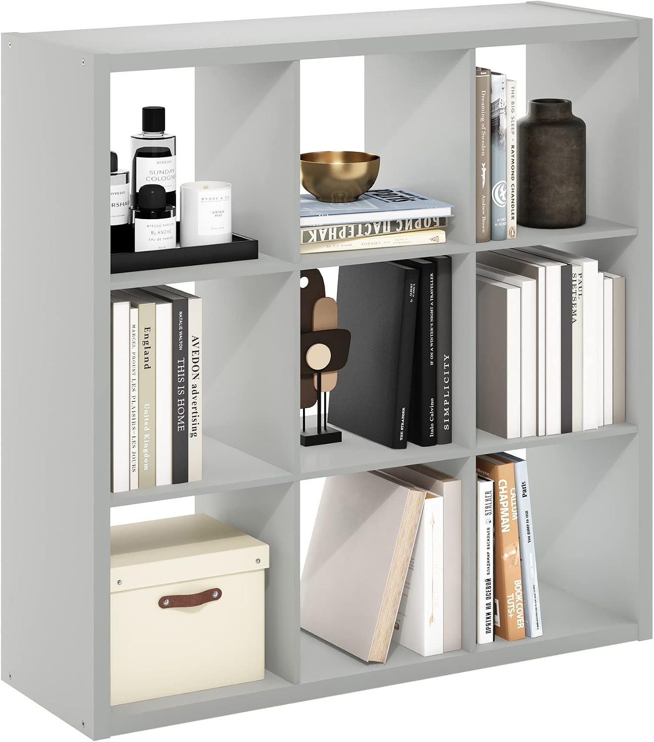  Furinno Cabine De Rangement Décorative à Dos Ouvert à 4 Cubes, Chêne Foncé