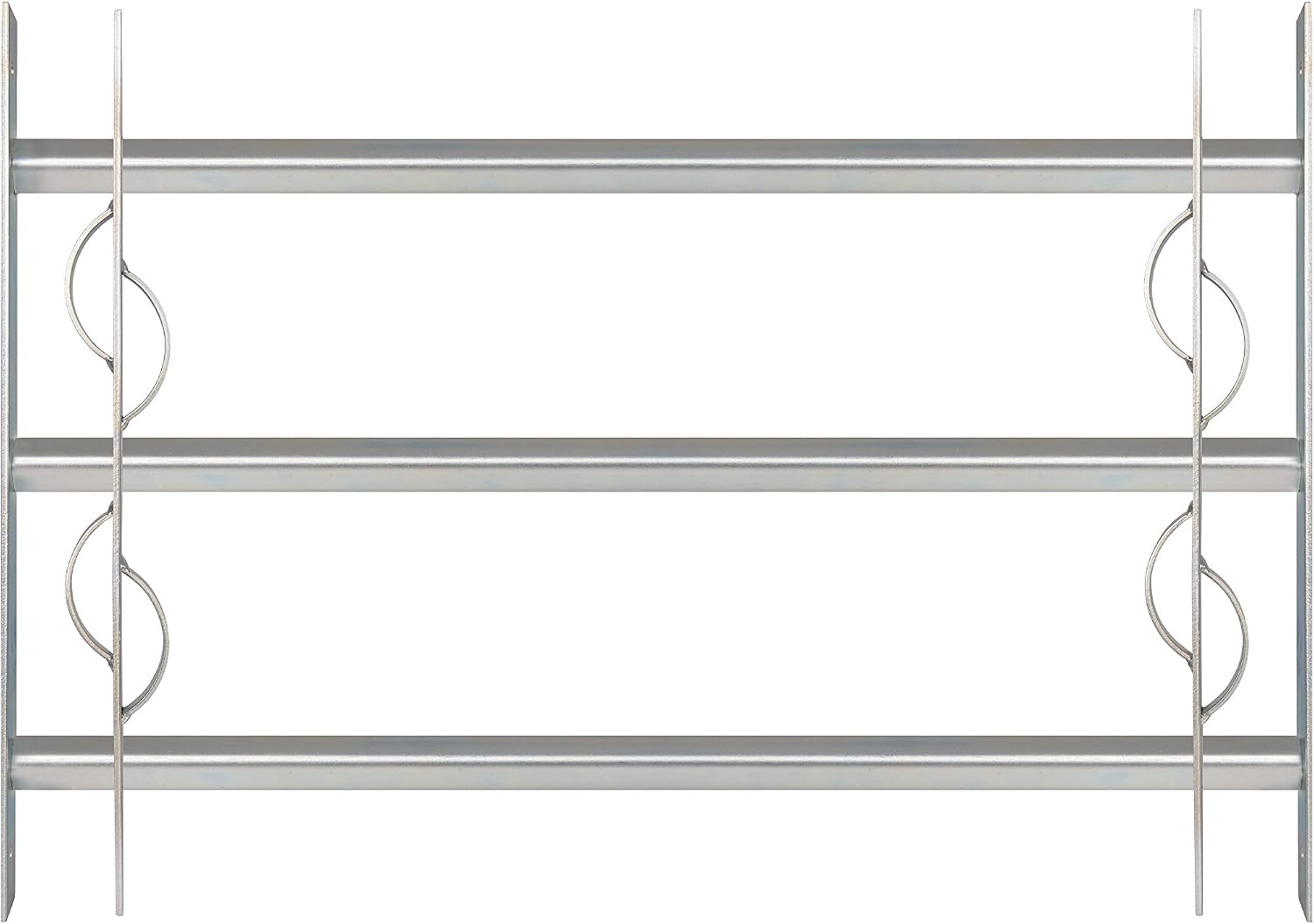  Alberts 563646 Secorino Style Window Grille | Sliding For External Windows | Burglar Protection Grille | Galvanised In Blue | 600 X 500-650 Mm