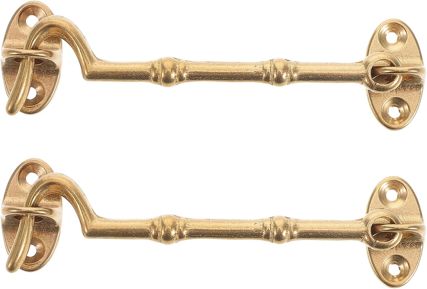  Angoily Lot De 2 Set De Loquets à Crochet En Laiton Épais 10,5 Cm, Verrou Robuste Pour Portes Et Fenêtres Intérieures, Anti-vent, Pour Remplacement Et Protection Les Courants D’air,