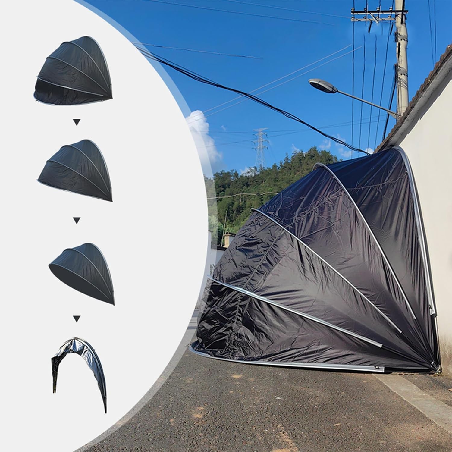 GENERIC Abri De Rangement Pour Vélos, Abri étanche Pour Vélos, Motos, Outils De Jardin Et Tondeuses à Gazon - Solution De Rangement Extérieur Durable Pour Vélos, Abri à Vélos Résistant Aux Intempéri