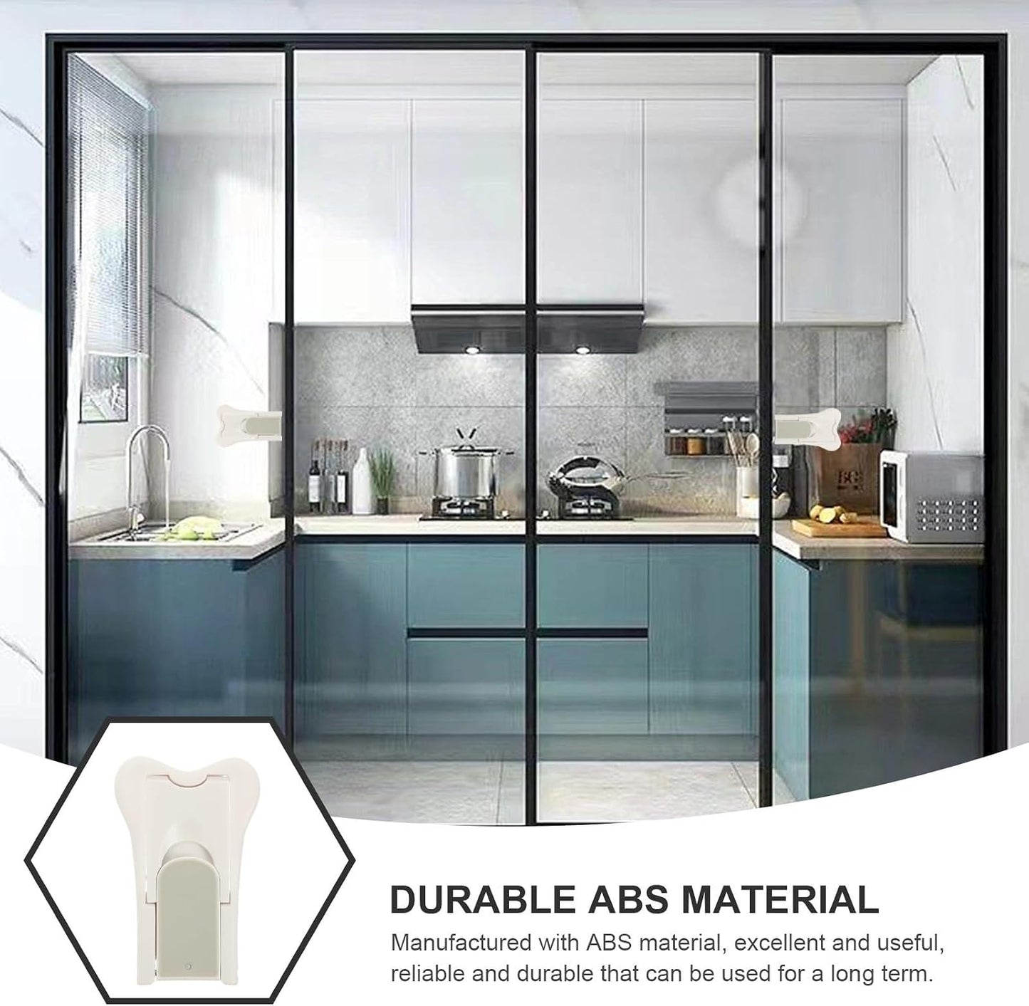  Jojofuny Verrous De Sécurité En Abs Blanc Lot De 3 Pour Fenêtre Coulissante Simple à Utiliser, Sécurité Des Enfants à Domicile