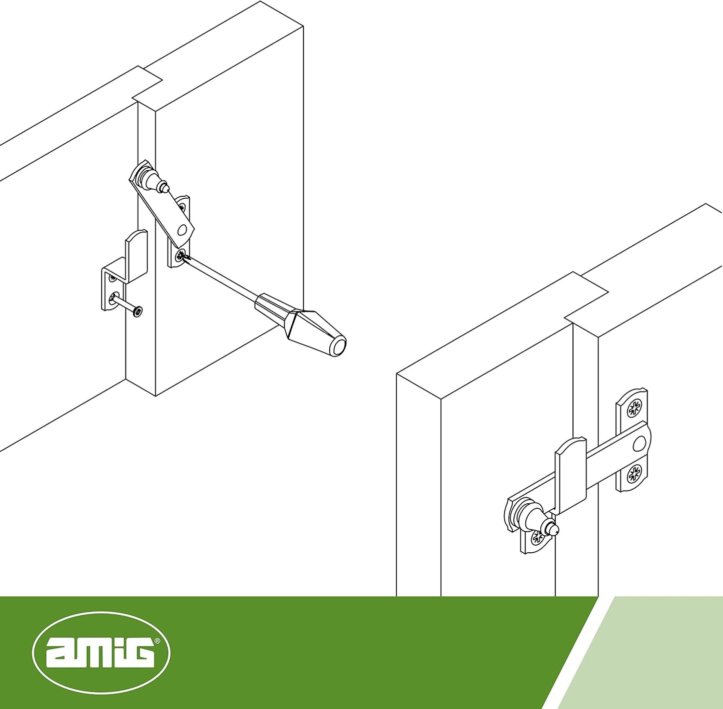  Amig - Shutter Handle With 4 Flap | Security Lock For Windows With Matt Chrome Finish | Rustic Garden & Outdoor Hardware