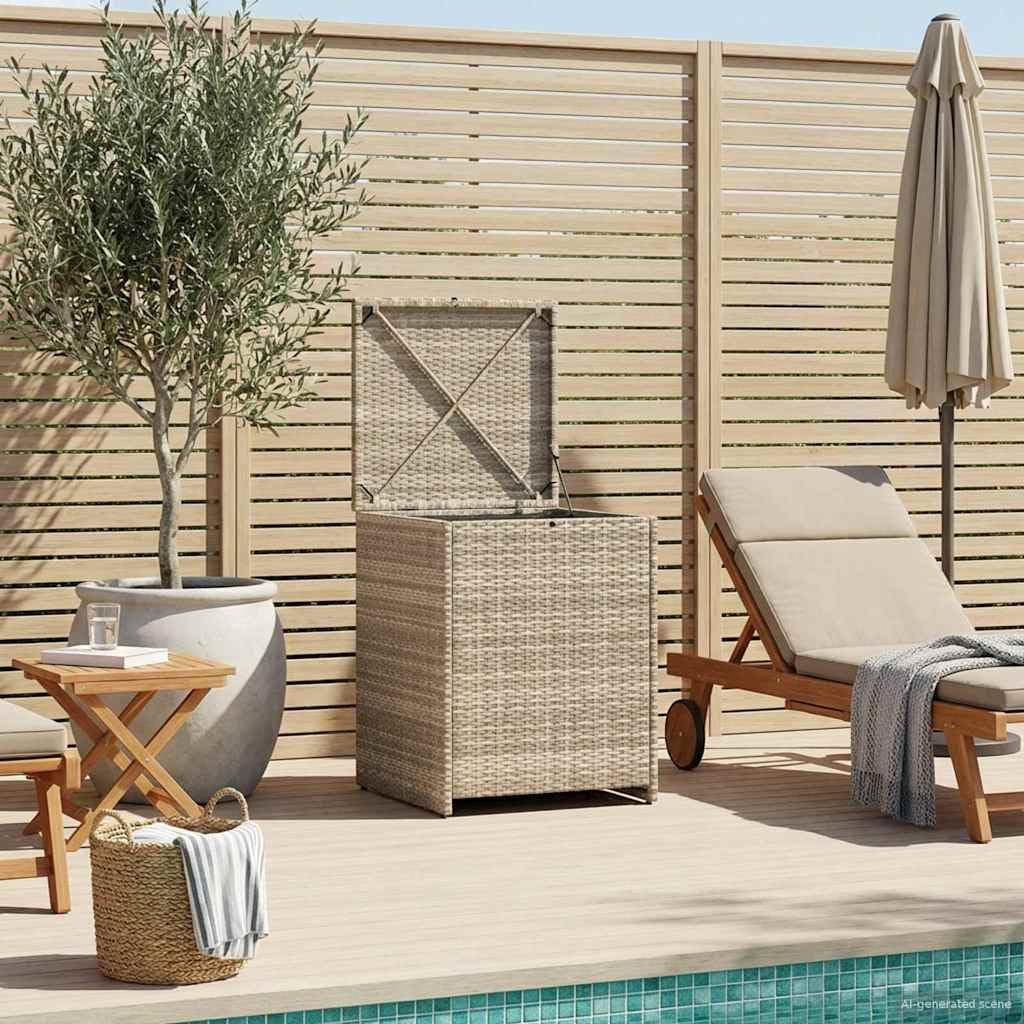  Coffre à Coussins En Acier 55 X 55 X 69 Cm Résistant Aux Intempéries Avec Pieds Réglables, Boîte De Rangement D'extérieur Pour Jardin, Terrasse, Balcon, Imperméable, Boîte De Rangement Stable