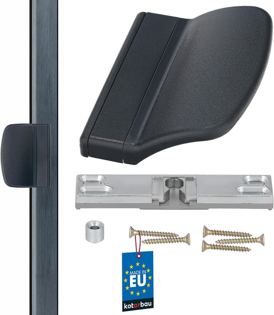  KOTARBAU® Loqueteau De Porte De Balcon Pratique - Anthracite - Sûr Pour Fumeurs - Pour Terrasses - Poignée De Fermeture Universelle