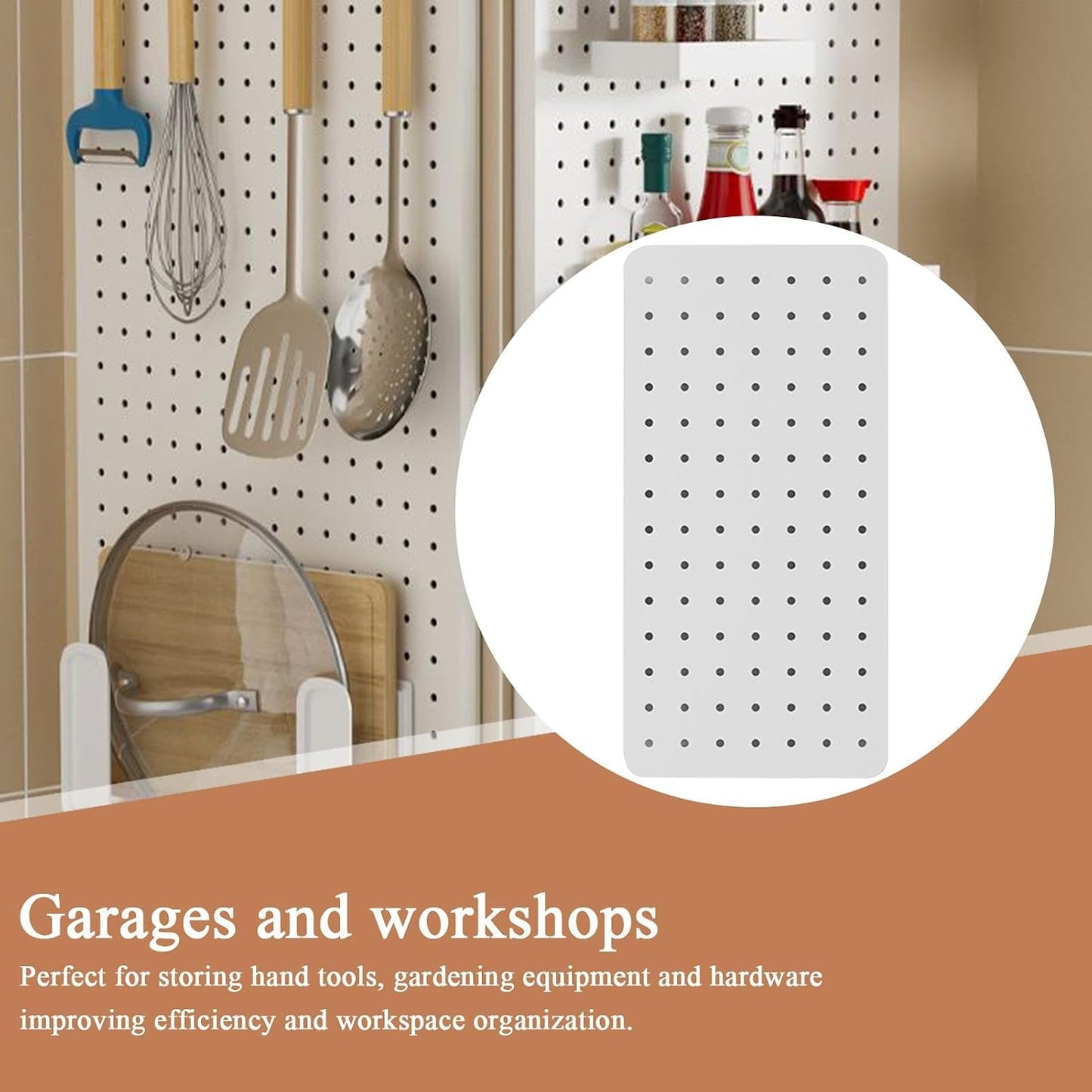  Panneaux D'organisateurs De Mur De Panneau Peg, Planches De Cheville Pour Mur | Organisation Des Murs Du Tableau Des Chevilles De Cuisine | Économisez De L'espace, Du Rangement Des Percus En