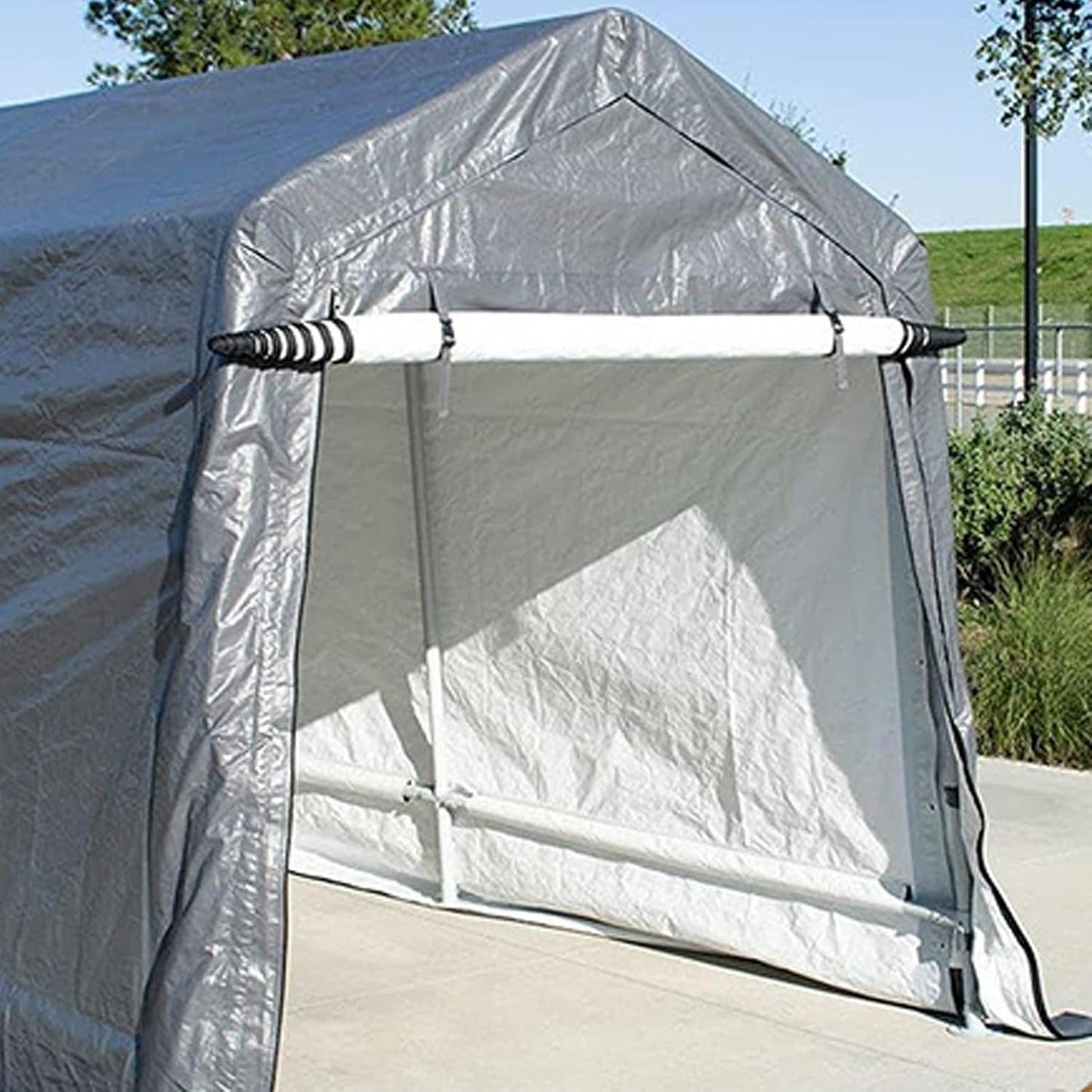 GENERIC Abri à Vélos Imperméable Pour Le Rangement Extérieur - Style Crête, Résistant Au Vent, Protection Toutes Saisons Pour Motos, Outils De Jardin, Jouets Et Tondeuses à Gazon (1,8 X 3 X 2 M)
