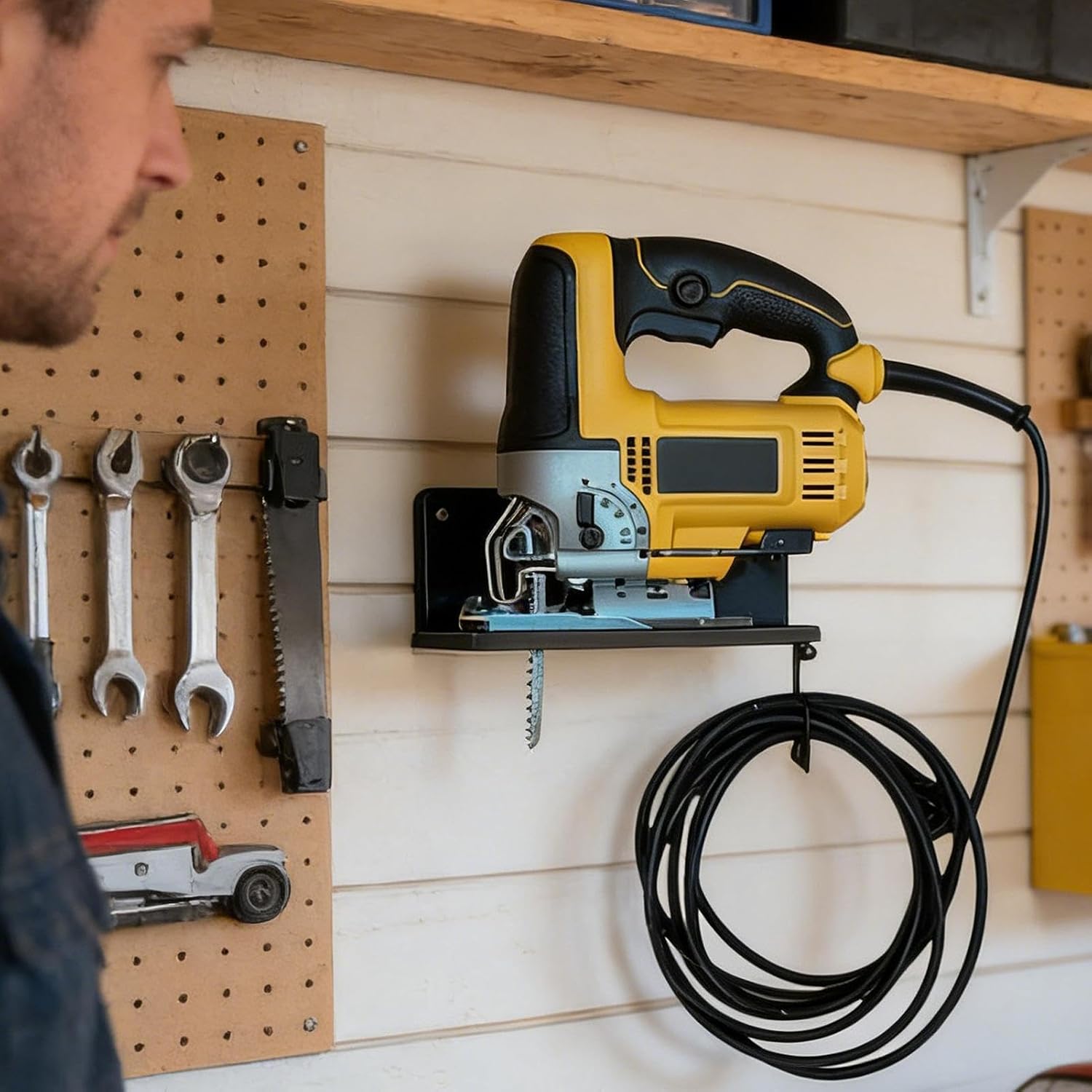  Support Mural Pour Scie Sauteuse | Organisateur Métallique Pour Outils électriques, étagère De Rangement De Scie Sauteuse - Pour Maison, Appartement, Cave, Garage, Atelier