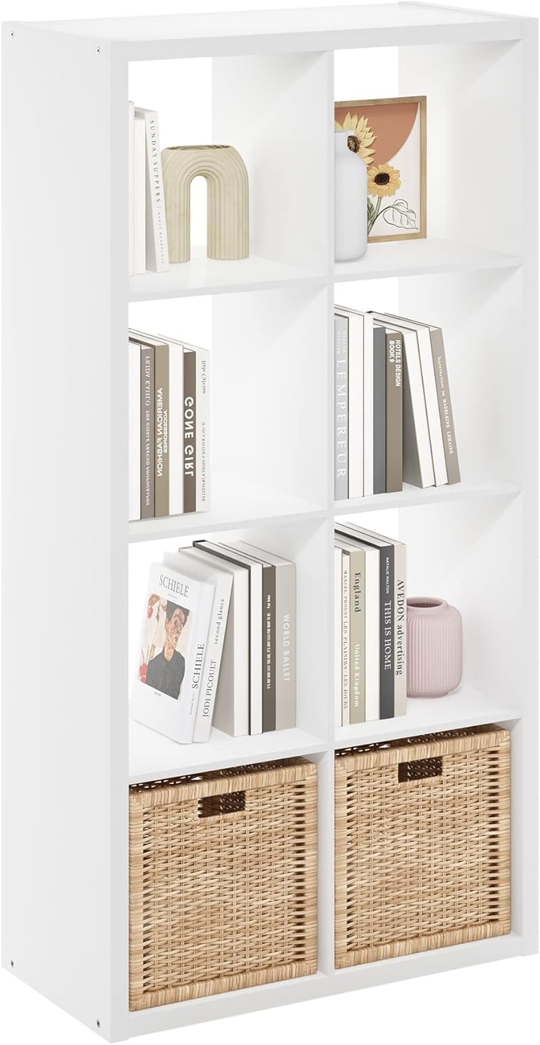  Furinno Cabine De Rangement Décorative à Dos Ouvert à 2 Cubes, Gris Clair