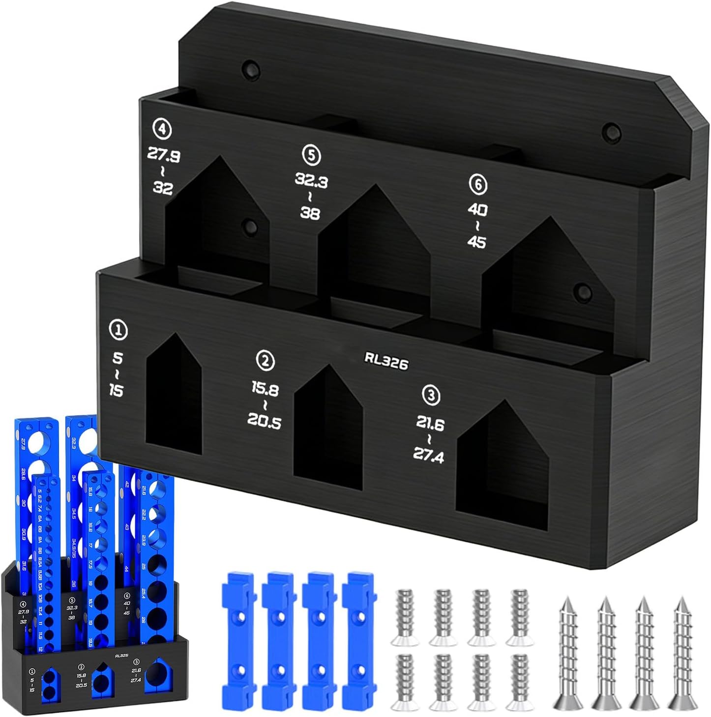  Generisch Étagère De Rangement Murale, 6 Positions, Support Pour Outils De Réparation, Pour Garage, Atelier, Abri De Jardin