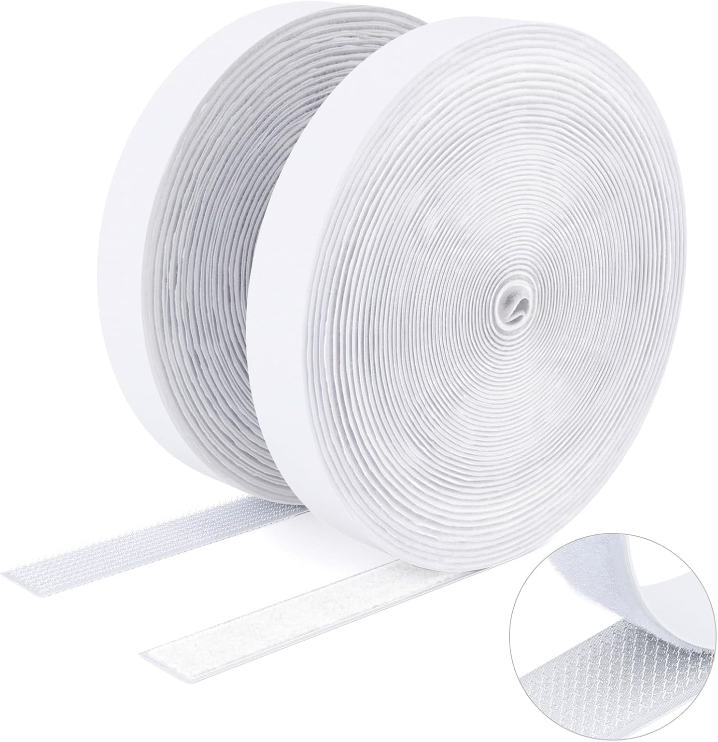  Ruban Adhésif Double Face à Crochets Et à Boucles, 16MM X 3M Ruban Adhésif Autocollant, Bandes Robustes, Ruban à Emboîtement Pour Cadres De Photos, Moustiquaires, Tapis, Bricolage - Blanc