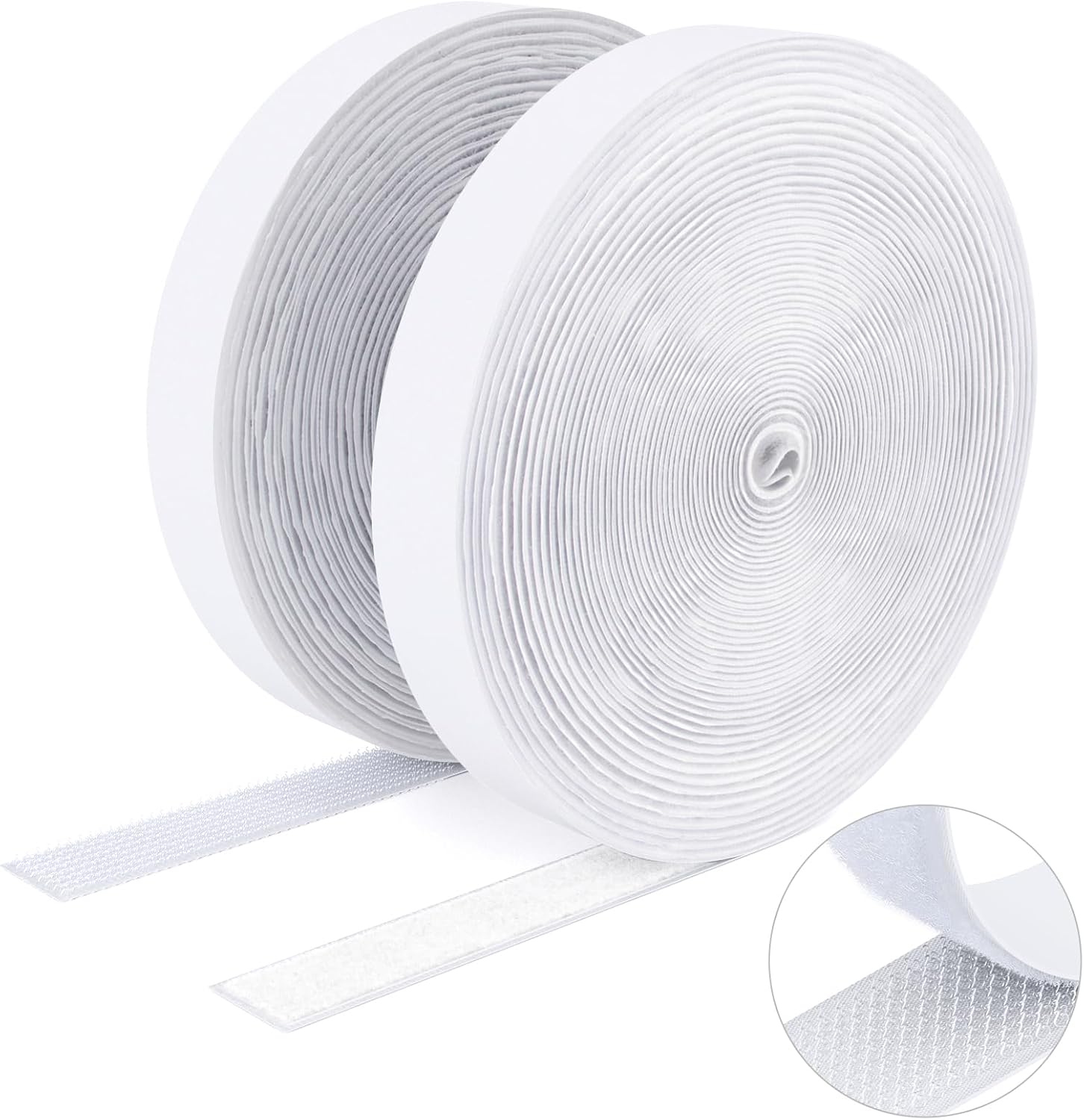  Ruban Adhésif Double Face à Crochets Et à Boucles, 16MM X 3M Ruban Adhésif Autocollant, Bandes Robustes, Ruban à Emboîtement Pour Cadres De Photos, Moustiquaires, Tapis, Bricolage - Blanc