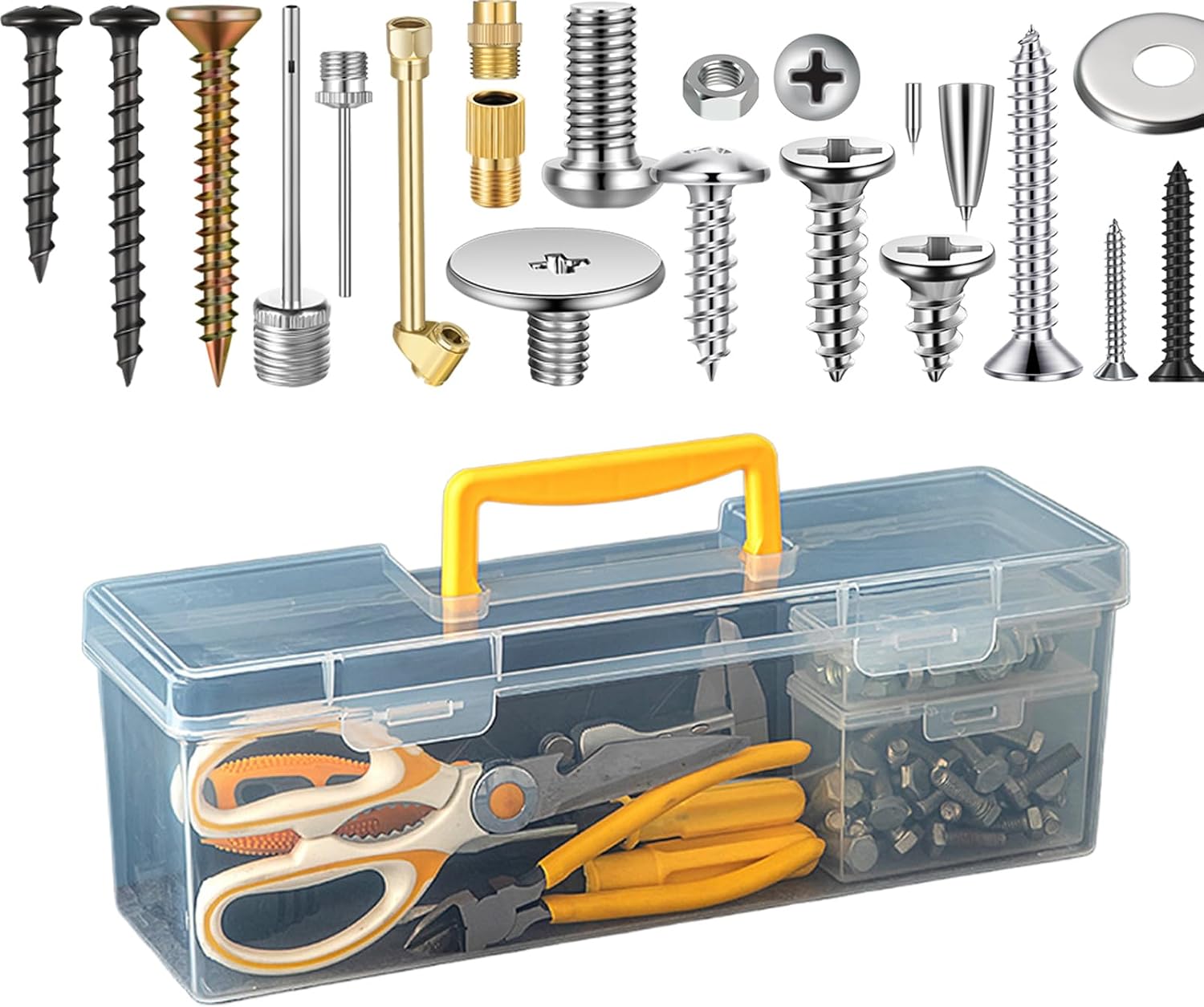  Organisateur De Petite Boîte à Outils | Organisateur De Composants,Boîte De Stockage Compartimentée Transparente Pour Marqueurs Pinces Clés Écrous Électronique Perles Loisirs Créatifs