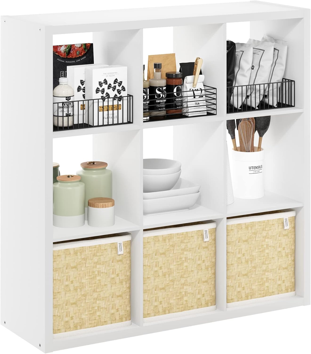 Furinno Cabine De Rangement Décorative à Dos Ouvert à 2 Cubes, Gris Clair