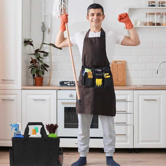  Générique Sac De Ménage,Sac Plébiable Pour Ménage - Porte-Outils Mesh Respirant Imperméable Avec Poignée Bretelle Pour Chiffons Époussetage Cuisine