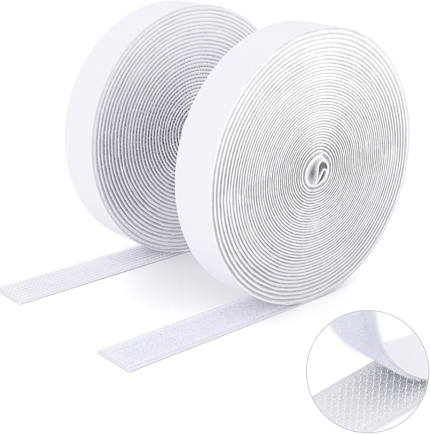  Ruban Adhésif Double Face à Crochets Et à Boucles, 50MM X 5M Ruban Adhésif Autocollant, Bandes Robustes, Ruban à Emboîtement Pour Cadres De Photos, Moustiquaires, Tapis, Bricolage - Noir