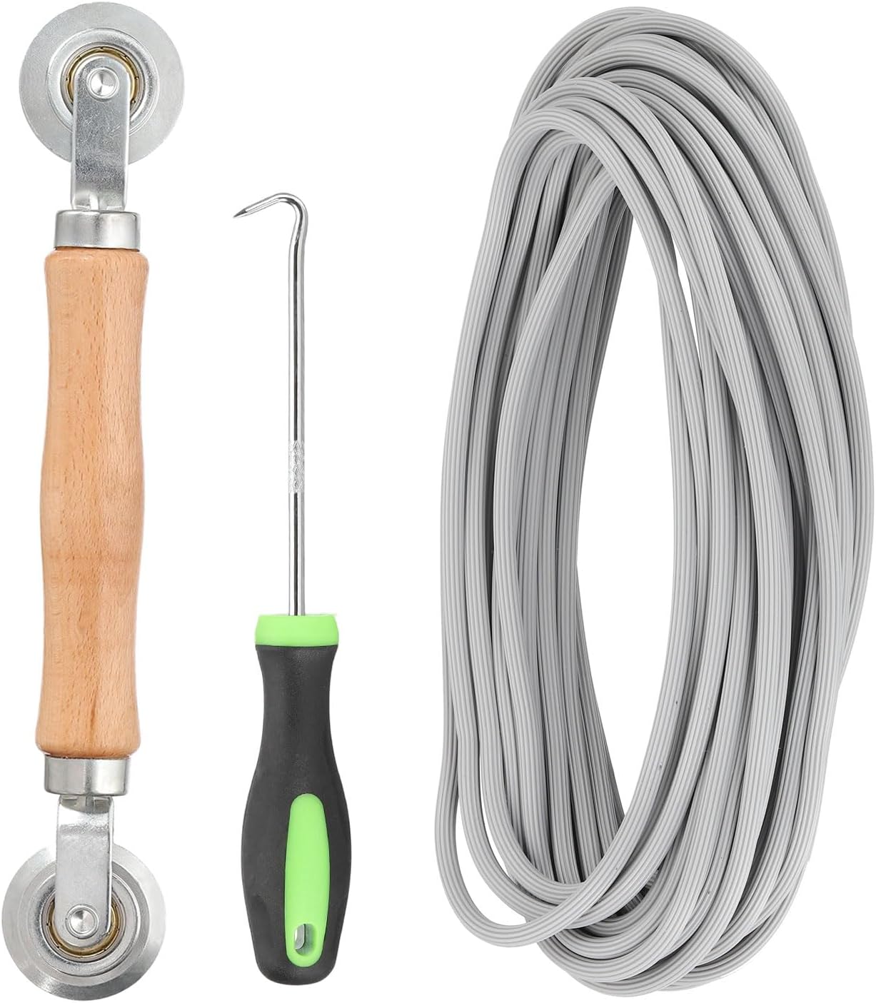  Sourcing Map Kit De Réparation D'écran, 0,5 Cm X 10 M, Cannelure De Moustiquaire Avec Outil à Rouleau Et Crochet De Retrait De Cannelure Pour Porte De Patio Et Fenêtre, Installation Et Remplacement