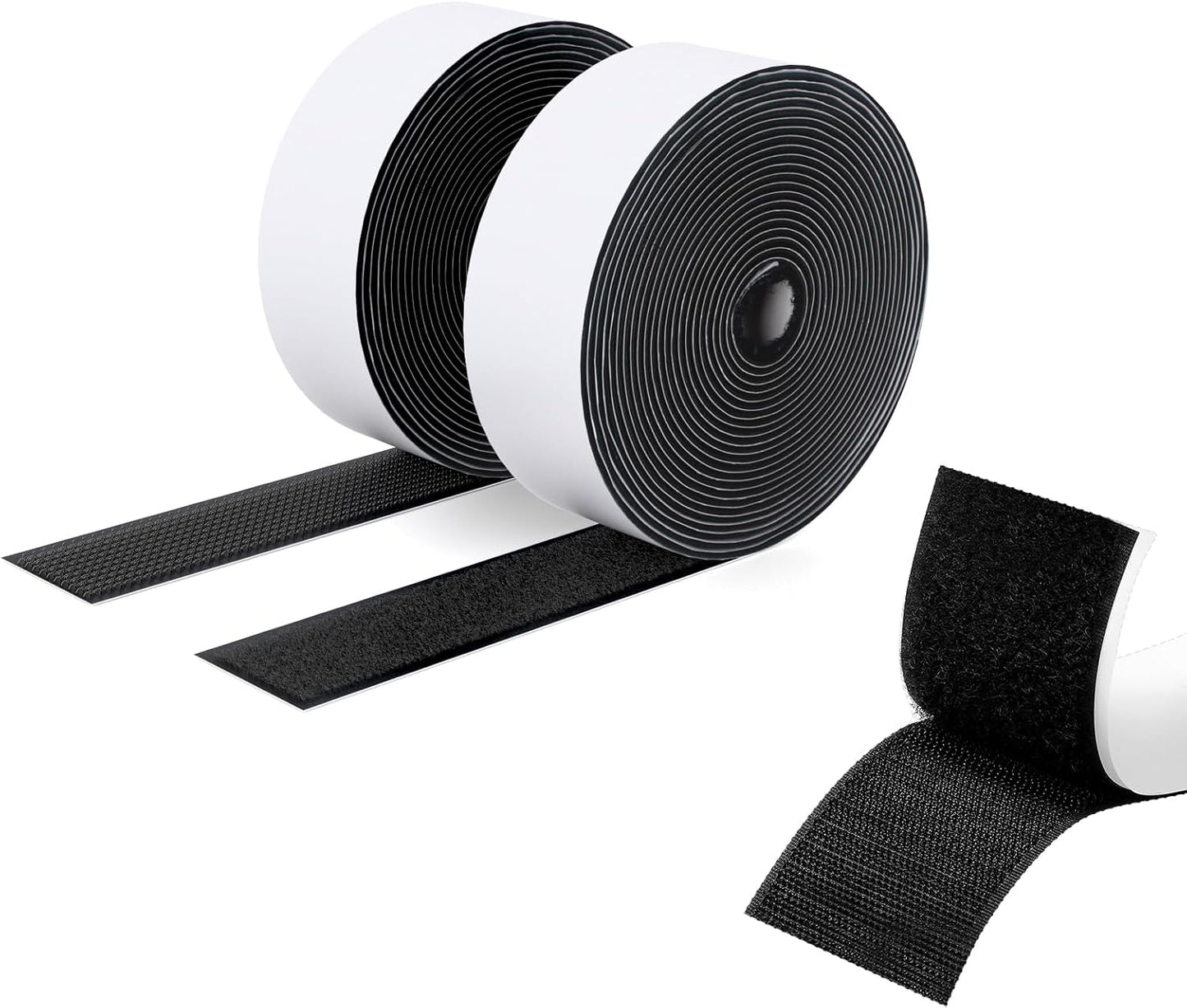 Ruban Adhésif Double Face à Crochets Et à Boucles, 16MM X 3M Ruban Adhésif Autocollant, Bandes Robustes, Ruban à Emboîtement Pour Cadres De Photos, Moustiquaires, Tapis, Bricolage - Blanc