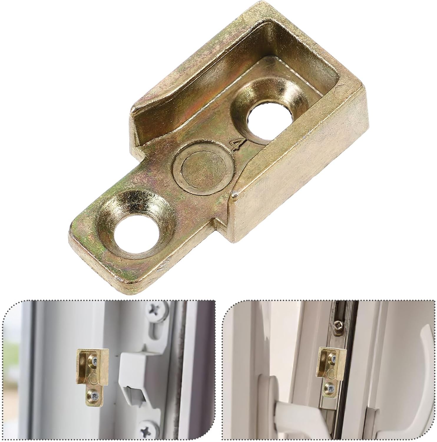  4Pcs Gâche De Verrouillage De Fenêtre à Battant En Alliage De Zinc Or, Quincaillerie De Verrouillage Robuste Large Compatibilité Pour Amélioration Sécurité Maison