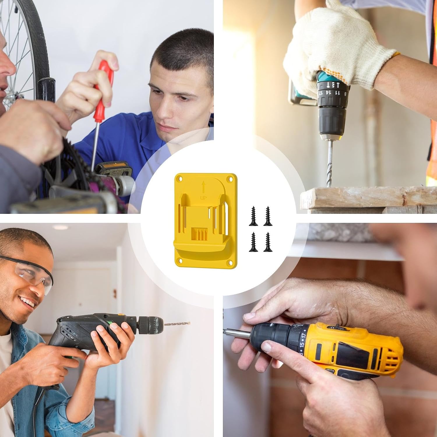  Support De Perceuse - Support à Outils électrique Robuste Avec Poignée Antidérapante Et Design De Rangement Vertical Peu Encombrant Pour Un Accès Facile | Support De Stockage Utilitaire Pour Le Site