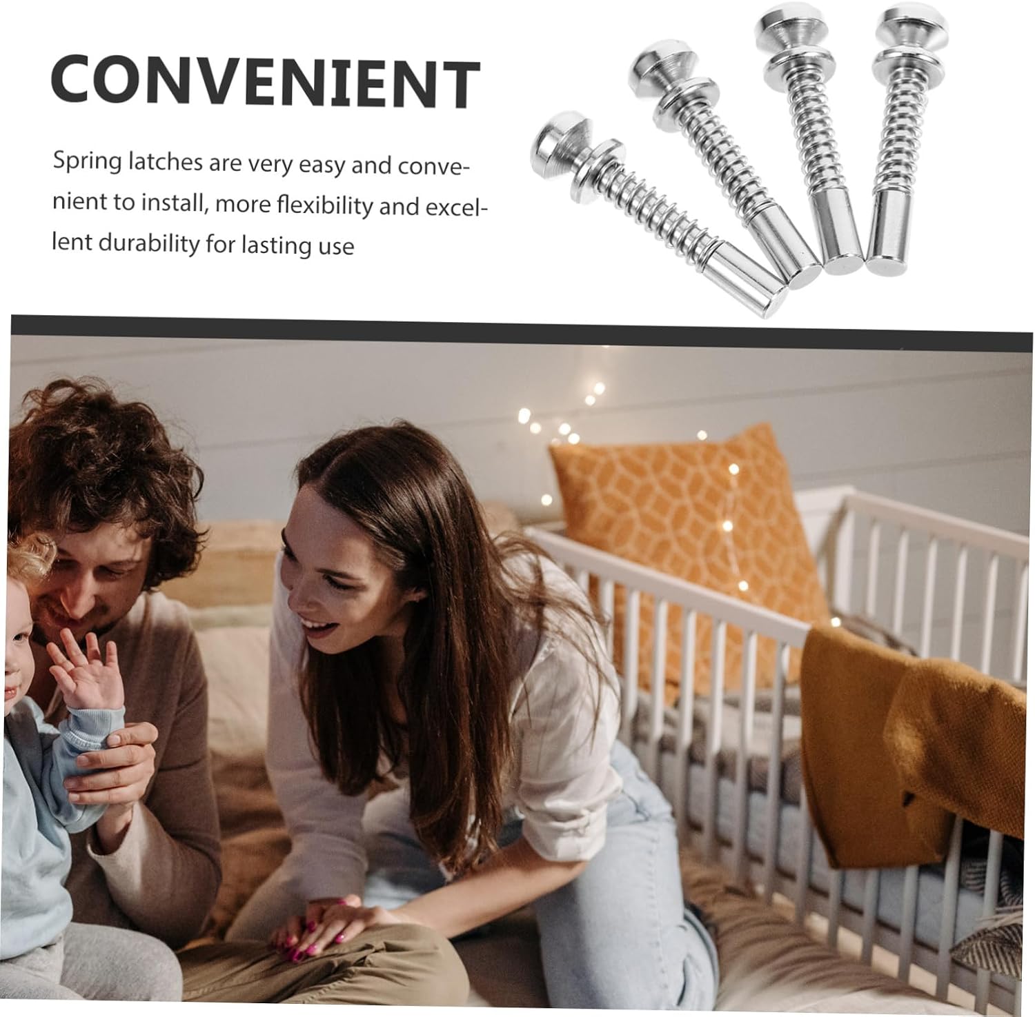  BESTonZON 12pièces Plunger Latches à Ressort Pour Crib Et Fenêtre Verrouillage Sécurisé Et Facile à Installer Accessoires De Lit Et Moustiquaire