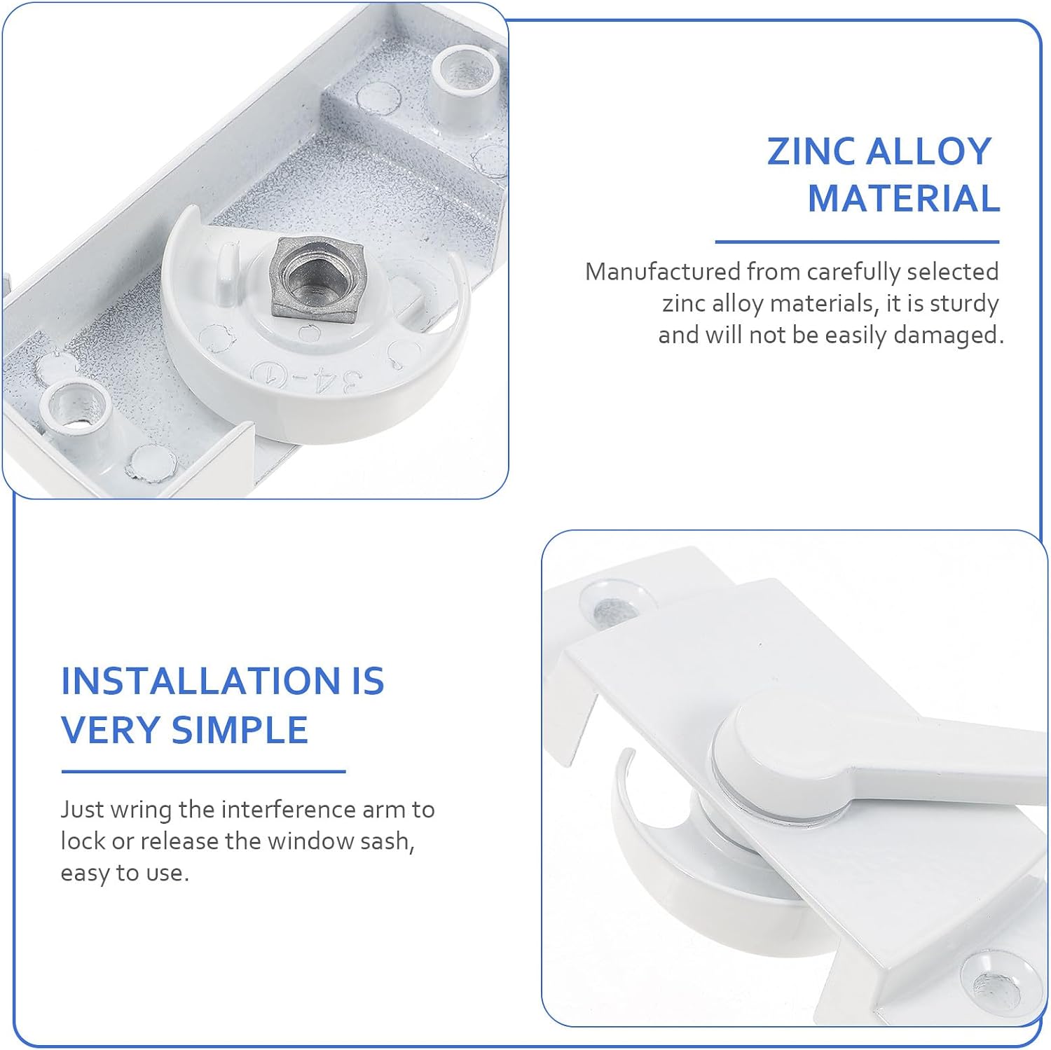  Ciieeo Verrous De Fenêtre à Sécurité En Alliage De Zinc Garçon Et Filles 4 Pcs Loquets De Verrouillage Pour Fenêtres Coulissantes Horizontales