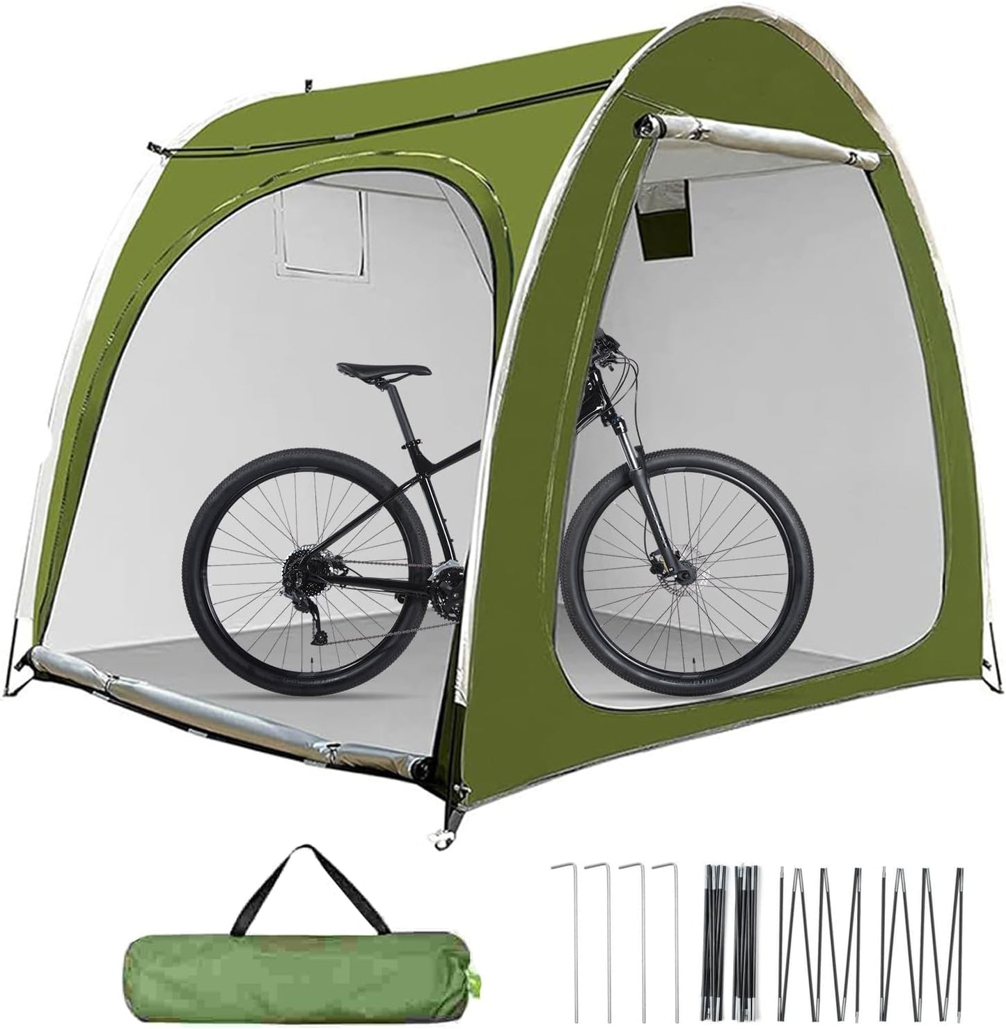 GENERIC Tente De Rangement Pour Vélo, Housse De Moto Portable – Tente De Rangement D'extérieur Résistante Aux Intempéries Avec Double Entrée Pour Jardin, Pelouse, Camping, Arrière-cour