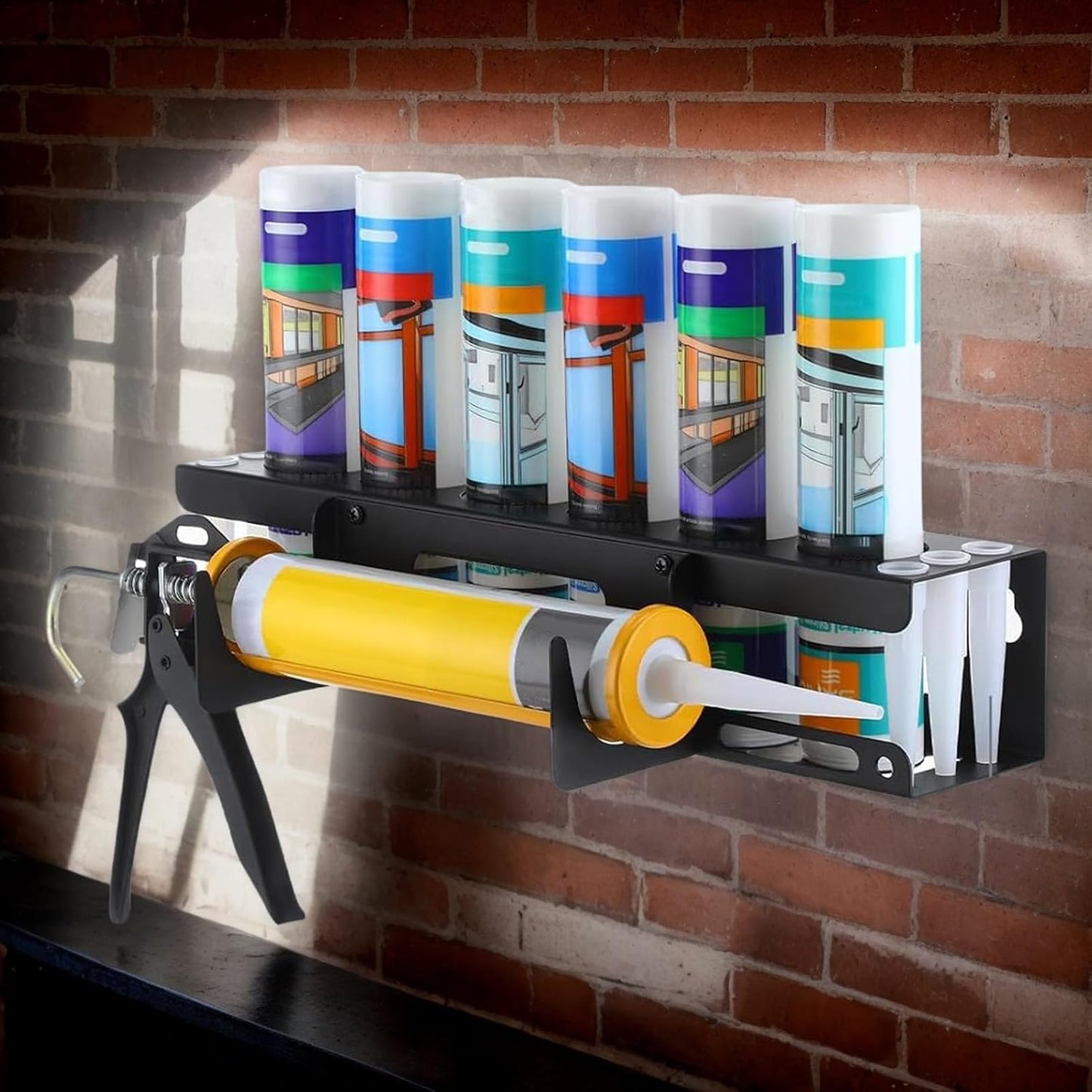  Support De Tube De Calfeutrage, Organiseur Mural Robuste, Support De Rangement Durable, Idéal Pour Les Travailleurs De La Construction, Les Rénovateurs, Les Bricoleurs, L'entretien De La Maison