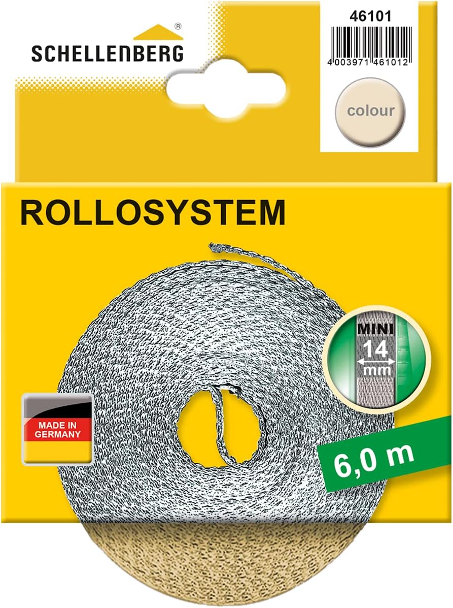  Schellenberg 46104 Roller Shutter Straps, 14 Mm, 6 M, Brown