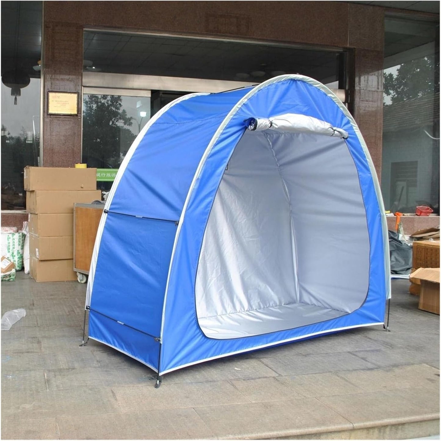 GENERIC Abri à Vélo Imperméable - Solution De Rangement Extérieur, Résistant Aux Déchirures, Pliable Avec Fenêtres D'aération, Idéal Pour Les Vélos, Dimensions 220 X 150 X 185 Cm (C)