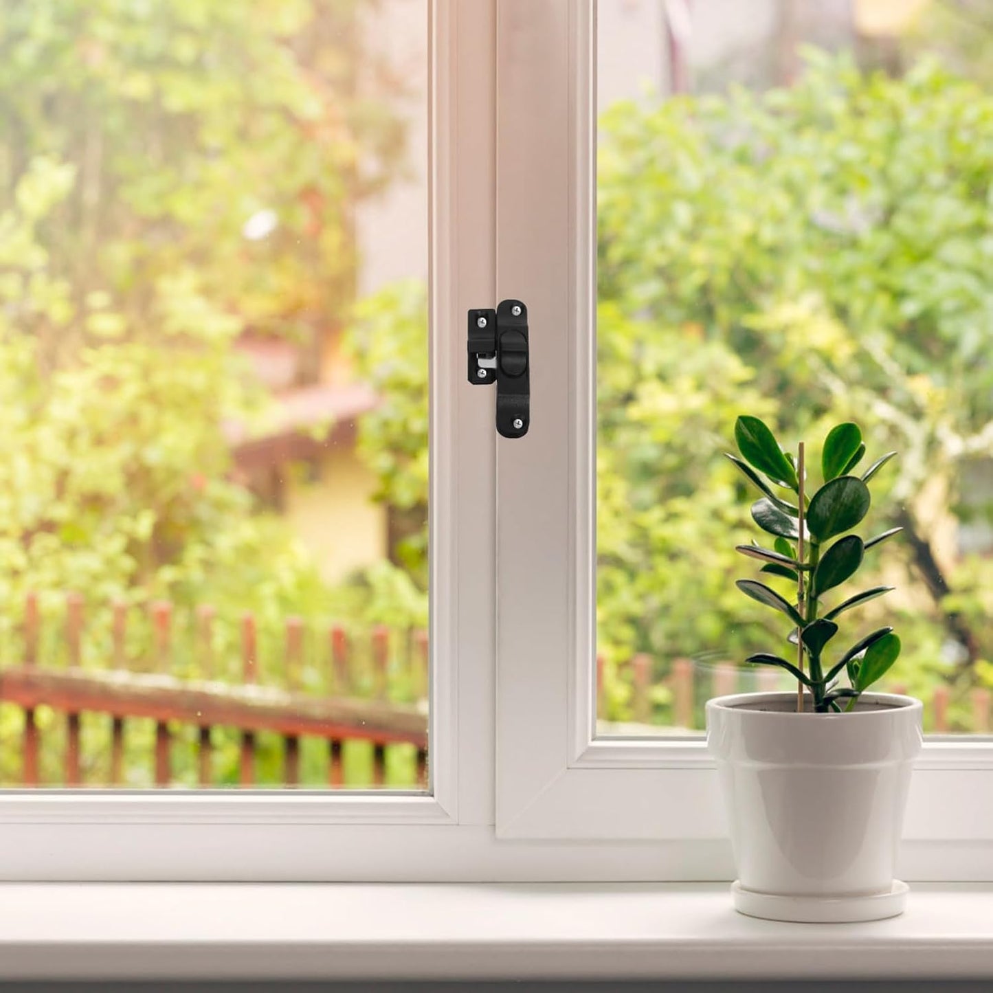  Angoily 2 Pièces Loquet De Sécurité Pour Porte Coulissante Verrou Plastique Pour Moustiquaire Et Fenêtre Verrouillage Anti-intrusion Pour Porte Patio Et Fenêtre Coulissante Facile à