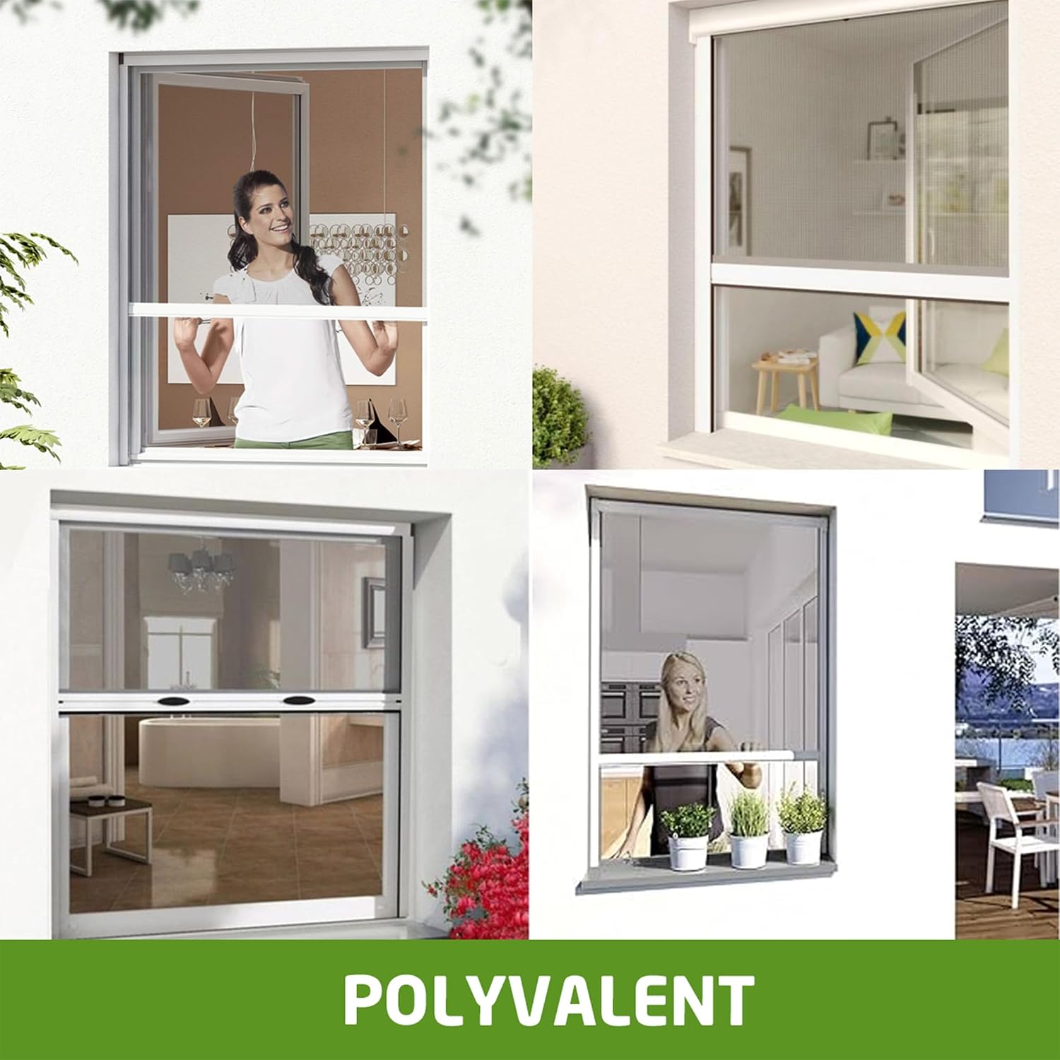  Amig - Moustiquaire Enroulable Pour Fenêtres | Aluminium Blanc Et Maille En Fibre De Verre Grise | Installation Facile | Protection Contre Les Insectes | 140 X 140 Cm | Durable Et Respirant