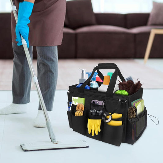 Générique Sacs De Nettoyage Pour Femmes De Ménage - Sac Pliable De Détail Pour Voiture,Porte-Outils Mesh Respirant Imperméable Avec Poignée Bretelle Pour Chiffons Époussetage Cuisine