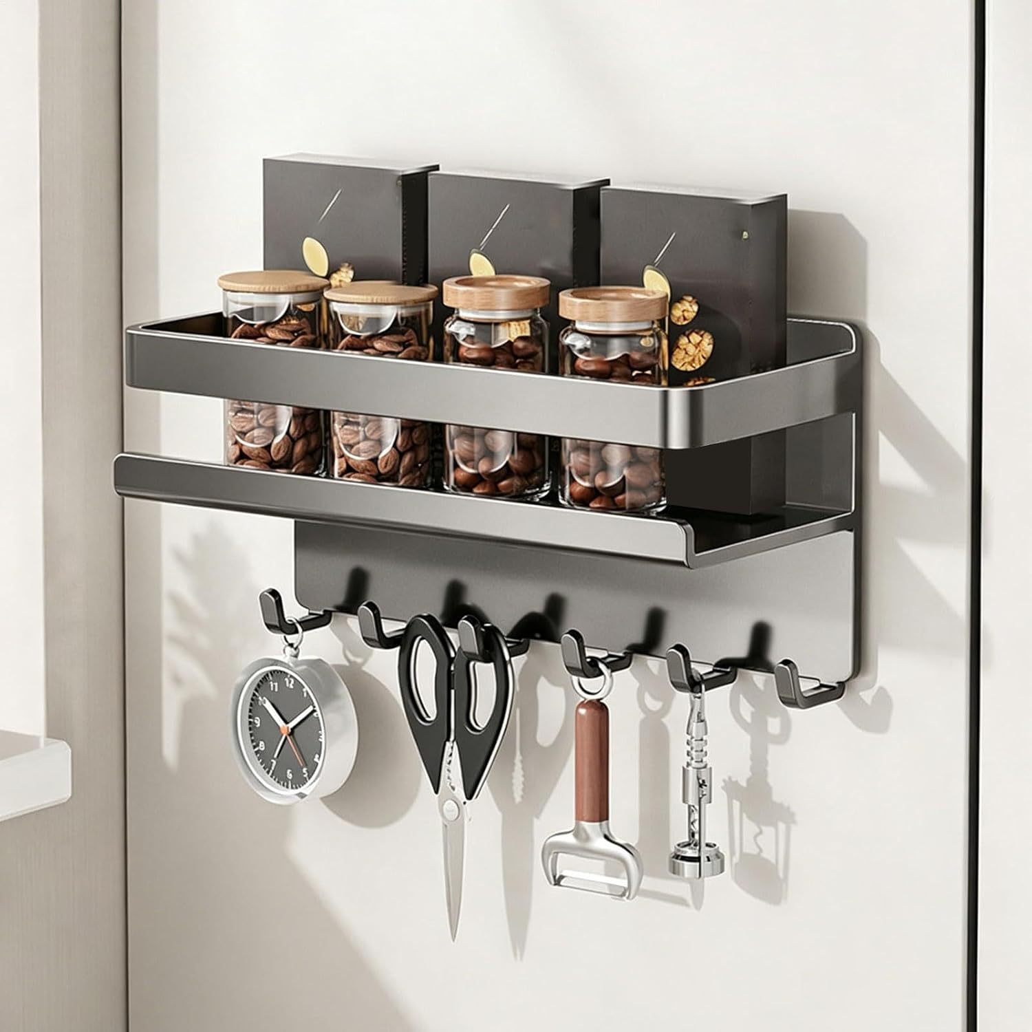  Organiseur Magnétique Pour Réfrigérateur – Support Mural Sans Perçage, Organisateur De Comptoir De Cuisine, Pour Garde-manger, Garage, Buanderie, Dortoir, Maison, Bureau, Casier, Camping-car, Porte De