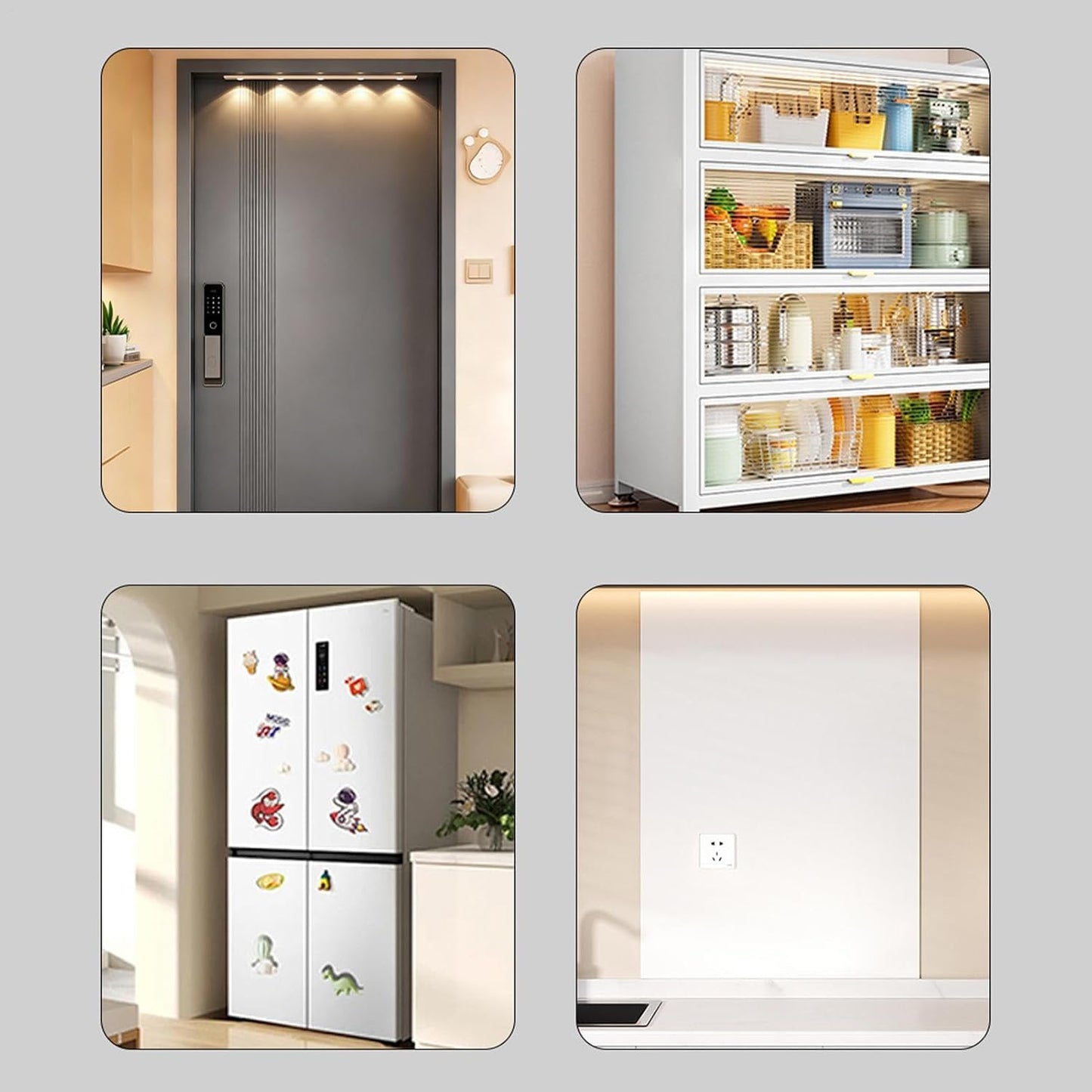  Organiseur Magnétique Pour Réfrigérateur – Support Mural Sans Perçage, Organisateur De Comptoir De Cuisine, Pour Garde-manger, Garage, Buanderie, Dortoir, Maison, Bureau, Casier, Camping-car, Porte De