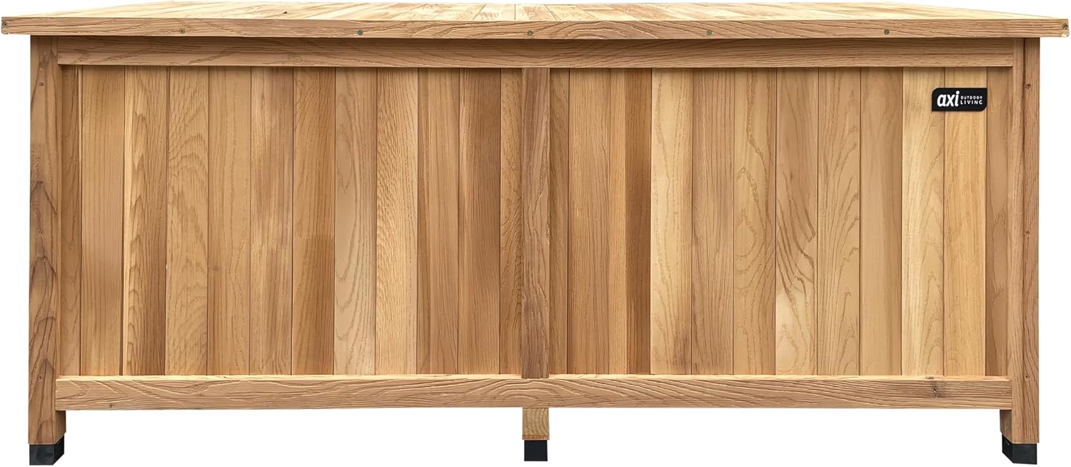  AXI Milo Coffre De Jardin En Bois Brun - 160 X 70 X 120 Cm | Coffre De Rangement Sous Un Abri Ou à L’intérieur Avec Fond Et Serrure | Meuble Exterieur Rangement Outils De Jardinage/Coussins
