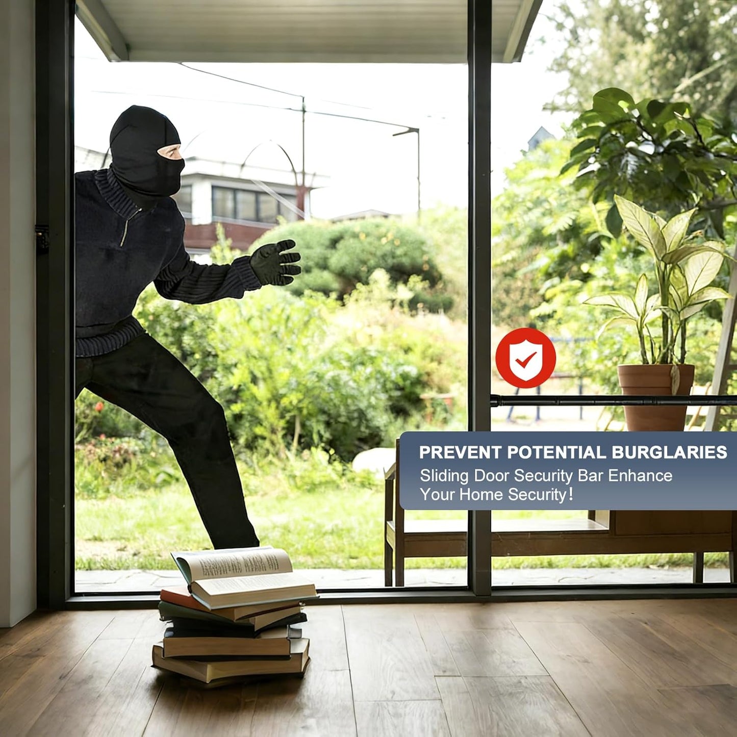  Barre De Sécurité Pour Porte Coulissante, 45 à 128,3 Cm, Barre De Sécurité Réglable Avec Embouts En Caoutchouc, Barre De Sécurité De Fenêtre De 2,5 Cm De Diamètre Pour Maison, Appartement (blanc)