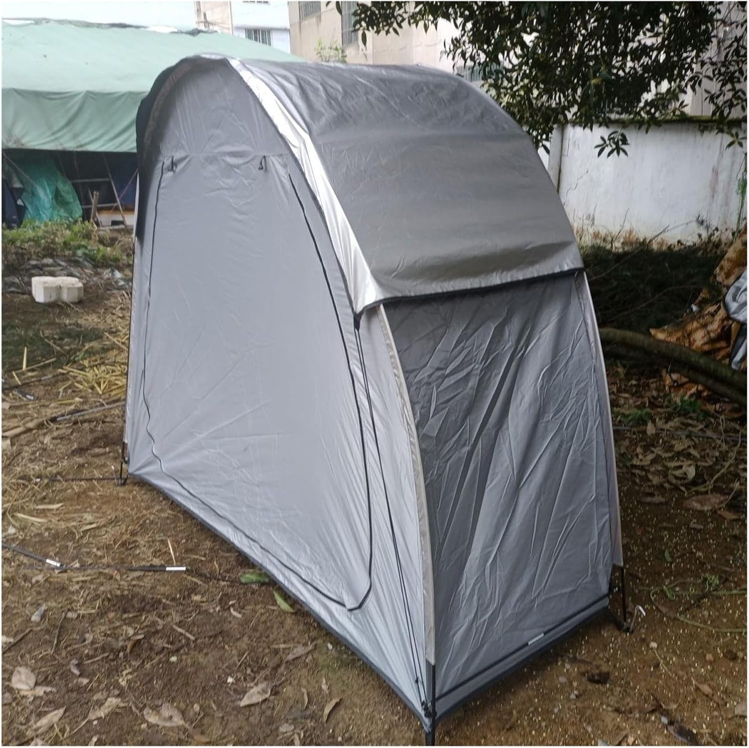 GENERIC Abri à Vélo Imperméable - Solution De Rangement Extérieur, Résistant Aux Déchirures, Pliable Avec Fenêtres D'aération, Idéal Pour Les Vélos, Dimensions 220 X 150 X 185 Cm (C)
