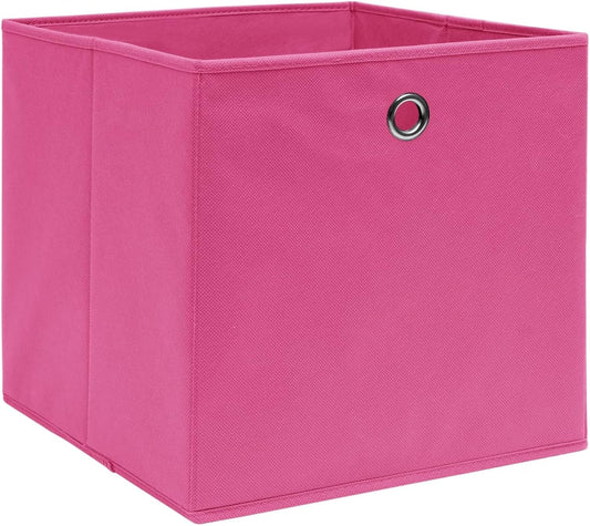 GENERIC Coffre De Rangement, Coffre De Rangement Pour Coussins D'extérieur, Coffres De Rangement D'extérieur Imperméables, 4 Pièces, Tissu Non Tissé, 28 X 28 X 28 Cm, Rose