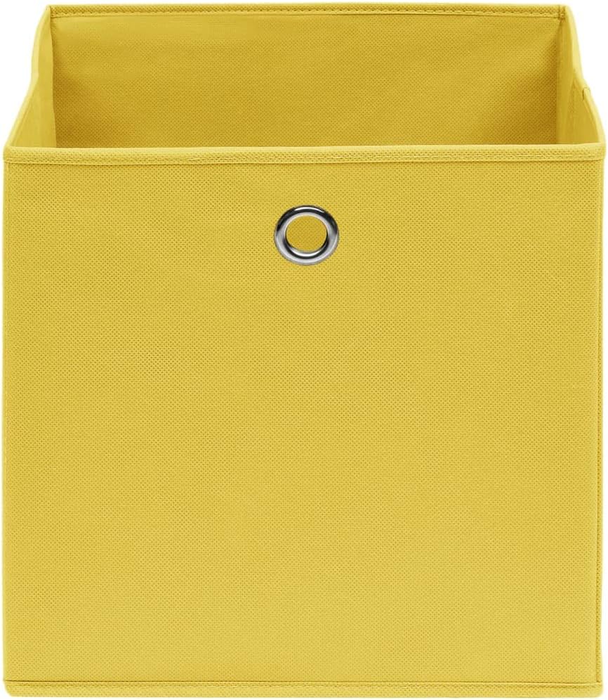 GENERIC Coffre De Rangement, Coffre De Rangement Pour Coussins D'extérieur, Coffres De Rangement D'extérieur Imperméables, 10 Pièces, Jaune, 32 X 32 X 32 Cm, Tissu