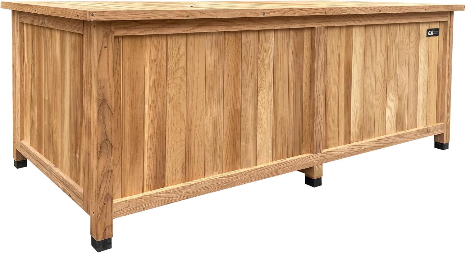  AXI Milo Coffre De Jardin En Bois Brun - 160 X 70 X 120 Cm | Coffre De Rangement Sous Un Abri Ou à L’intérieur Avec Fond Et Serrure | Meuble Exterieur Rangement Outils De Jardinage/Coussins